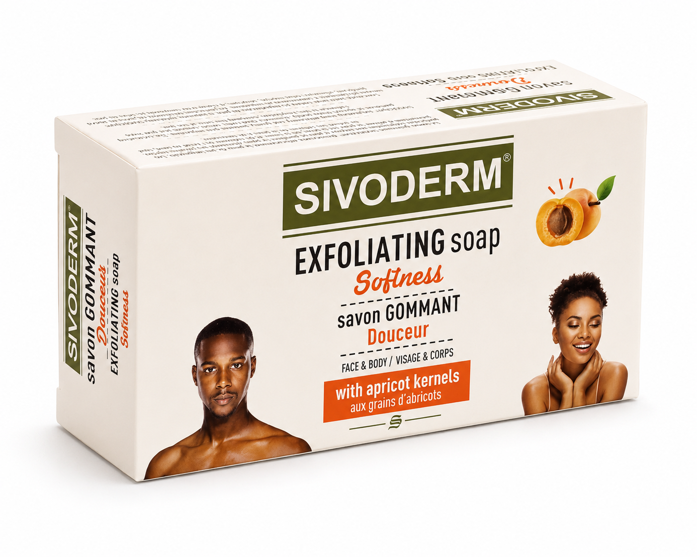 Sivoderm Exfoliating Soap with apricot kernels carton